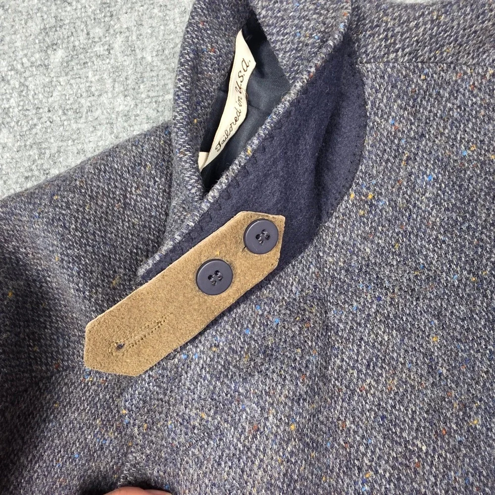 Stafford Blazer Mens 48R Grey‎ Lambswool Donegal Flecked Tweed Elbow Patches USA
